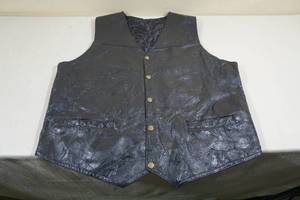 lot 266 image: Black Leather Vest -Large