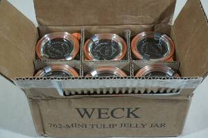 lot 274 image: 6 Weck Mini Tulip Jelly Jars