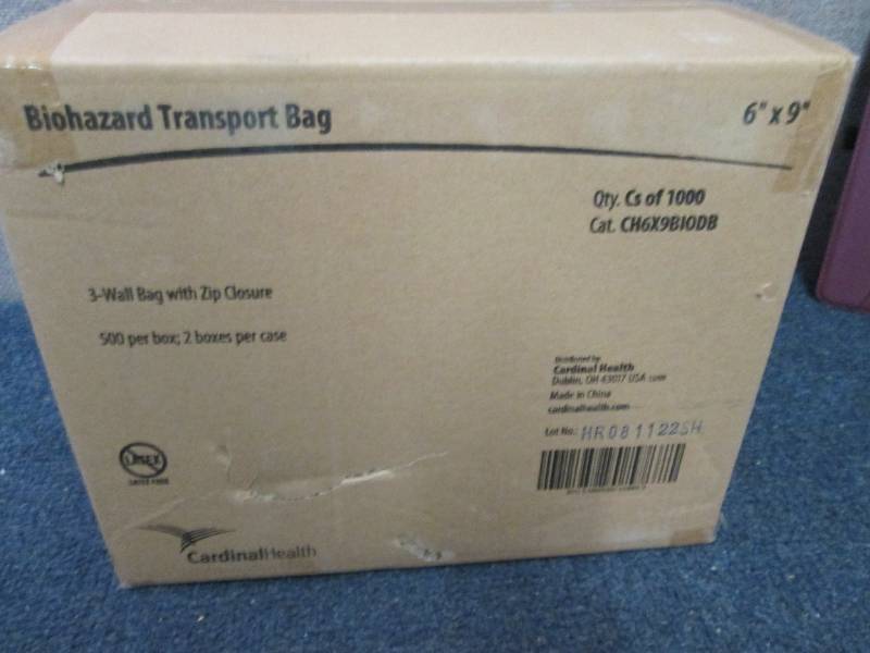 lot 424 image: Case of 1000 Specimen Transport Bag...