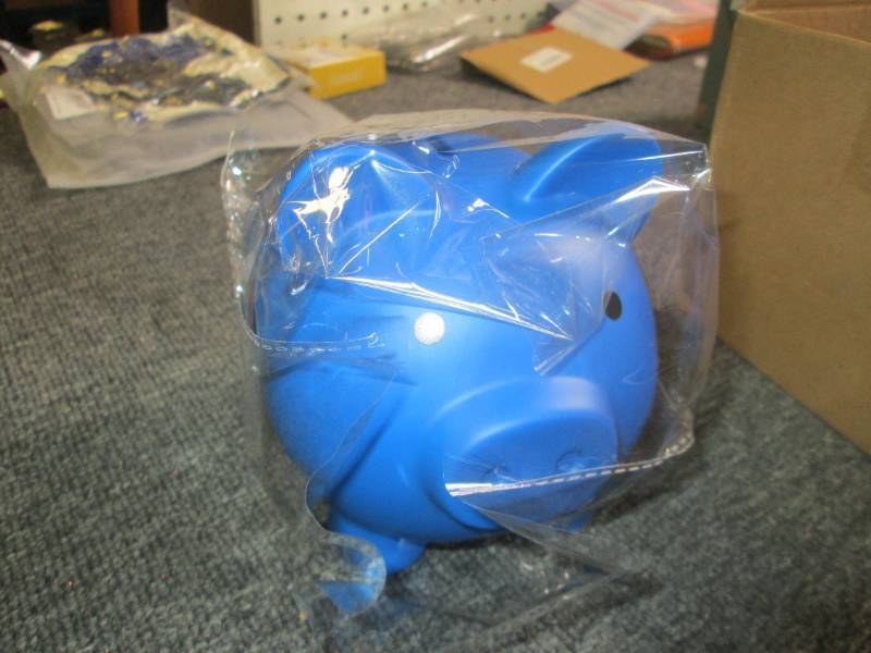 lot 202 image: new blue piggy bank ...