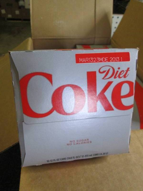 lot 352 image: 2 case of 12 oz cans of diet coke z...