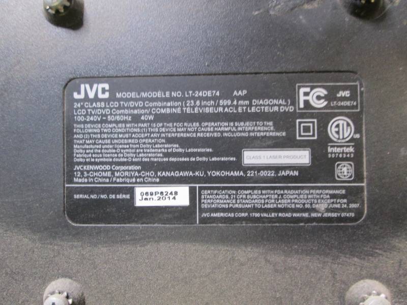 lot 450 image: jvc 24 inch monitor ...