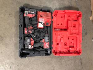 lot 2 image: Milwaukee M18 FUEL 18V Lithium-Ion Brushless Cordless Hammer Drill and Impact Driver Combo Kit   Customer Returns See Pictures