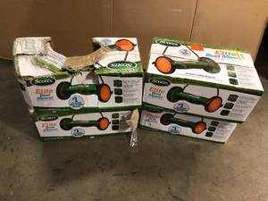 lot 10 image: Lot of Assorted Scotts Scotts 16 in. Manual Walk Behind Push Reel Lawn Mower Customer Returns See Pictures