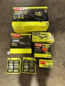 lot 37 image: Lot of Assorted Ryobi Power Tools and Hardware Various Models and Conditions Customer Returns See Pictures