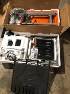lot 45 image: RIDGID 12 Amp Corded 8 in. Tile Saw with Extended Rip Missing Parts   Customer Returns See Pictures