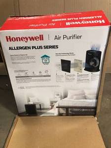 lot 109 image: Honeywell HEPA Air Purifier, Large Room (310 sq. ft.) Black  Customer Returns See Pictures