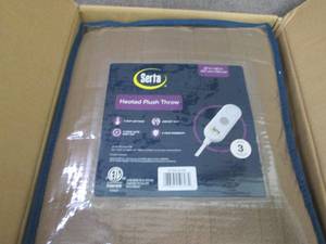 lot 25 image: Serta Heated Plush Throw open box...