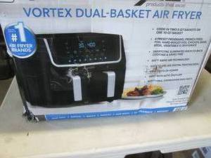 lot 64 image: PowerXL Vortex Dual-Basket 10-Qt. A...