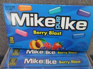 lot 131 image: 12- 5 oz Boxes Mike & Ike Berry Bla...