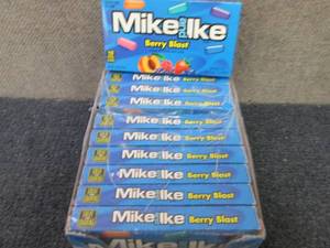 lot 132 image: 12- 5 oz Boxes Mike & Ike Berry Bla...