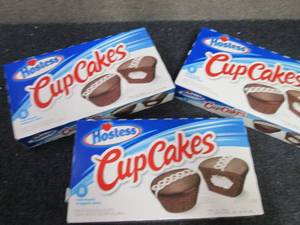lot 156 image: 3- 12.7 oz Boxes Hostess Cupcakes...