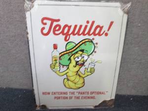 lot 316 image: Metal Tequila Sign 16x12.5 inches...