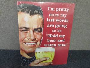 lot 321 image: Metal Bar Sign 16x12.5 inches...