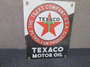 lot 323 image: Metal Texaco Motor Oil Sign 16x12.5...