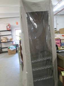 lot 380 image: Covered Rolling Laundry Cart...