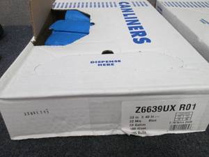 lot 384 image: Case of 100 Blue 33 Gallon Trash Ba...