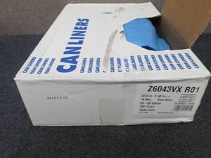 lot 392 image: Case of 250 Blue 20-30 Gallon Trash...