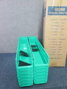 lot 428 image: Case of 12 Plastic Shelf Bins - 4 x...
