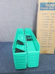 lot 430 image: Case of 12 Plastic Shelf Bins - 4 x...