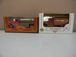 lot 39 image: ERTL COLLECTIBLES ANHEUSER-BUSCH DIE-CAST - 1930 DELIVERY TRUCK BANK & 1931 DELIVERY TRUCK BANK - NEW IN BOX - NICE - GREAT PIECES - SEE PICTURES