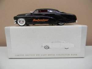 lot 43 image: SPEC CAST ANHEUSER-BUSCH DIE-CAST - 1949 MERCURY CUSTOM BUDWEISER STREET ROD - NEW IN BOX - NICE - GREAT PIECES - SEE PICTURES