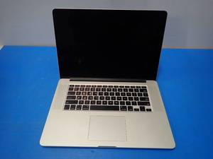 lot 28 image: Apple&nbspMacBookPro11,4 A1398 MJLQ2LLA &nbspINTEL(R) CORE(TM) I7-4770HQ CPU  2.20GHZ  8GB DDR3 RAM  251GB SSD  15.4 screen with 2880 x 1800 HD Resolution  screen has some anti-glare film peeling  Includes IOS  No cables included