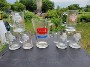 lot 2 image: Schmidt Beer Pitcher & (6) Wildlife Mugs