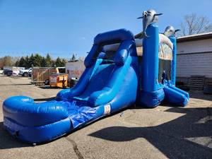 13 X 28 Dolphin Wet or Dry 5 in 1 Bounce House with Slide