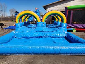 33 X 18 - 2 Lane Rainbow Slip and Slide With Pool