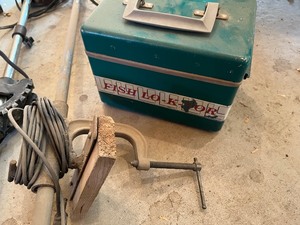 lot 48 image: fishing stuff  trolling motor and fish finder