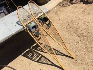 lot 79 image: Pair Vintage Bob Maki Northwoods Brand Snowshoes