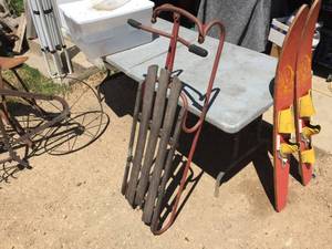 lot 88 image: Antique Jointed Kids Snow Sled