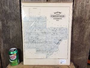 lot 186 image: Antique MAP of Carver County Minn - 1874