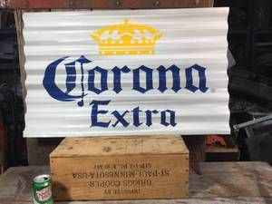 lot 204 image: Corona Extra Corregated Metal Sign