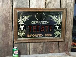 lot 209 image: Cerveza Tecate Mirrored Sign