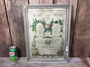 lot 241 image: Antique Framed German Marriage License - 1884