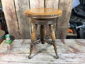 lot 247 image: Fabulous Antique Ball & Claw Foot Piano Stool