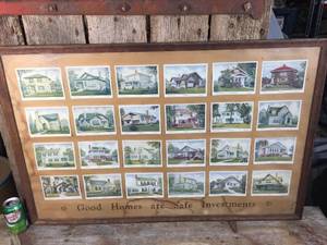 lot 248 image: Vintage Framed Home BuilderSalesman Home Sample Board