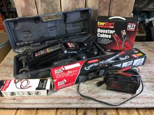 lot 296 image: Floor Jack - Come Along - Booster Cables - Charger - Inverter