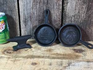 lot 22 image: 3 Mini Cast Iron Advertiser Pieces