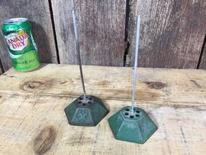 lot 25 image: Pair Vintage Cast Iron Receipt Spikes