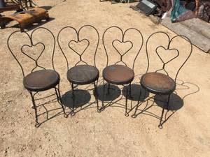lot 30 image: 4 Antique Ice CreamParlor Chairs