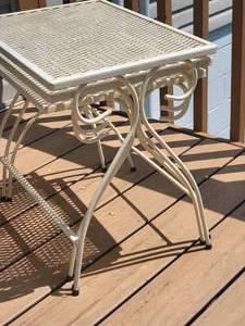 lot 136 image: Fantastic White Metal Patio Nesting Tables