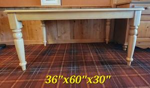 lot 5 image: Blond Farmhouse Dining Table