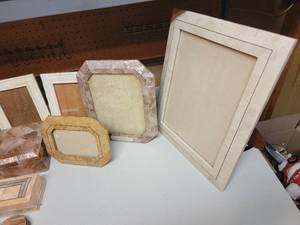lot 61 image: Vintage Shell Veneer Dcor Jewelry Boxes and Frames