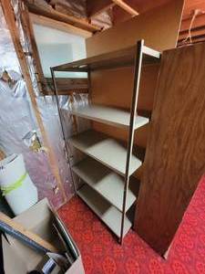 lot 63 image: Rugged Steel Shelving Group of Two