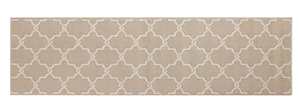lot 17 image: 2 Pack Jean Pierre Beige and White 26 in. x 72 in. Geometric Washable Non-Skid Runner Rug Model # YMA016693 UPC Code # 646760170180