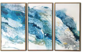 lot 40 image: Regalite 3-Piece Floating Frame Abstract Canvas Modern Art Print 30 in. x 48 in. Model # kc4562a UPC Code #  0819920020810