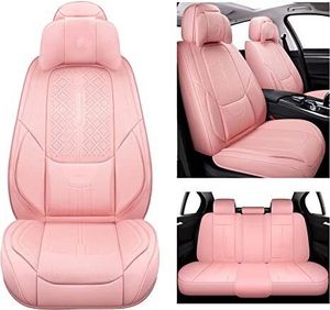 lot 49 image: NS YOLO Full Coverage Faux Leather Car Seat Covers Universal Fit.